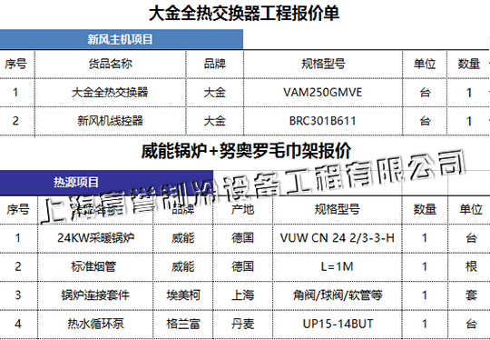 大金全热交换器报价